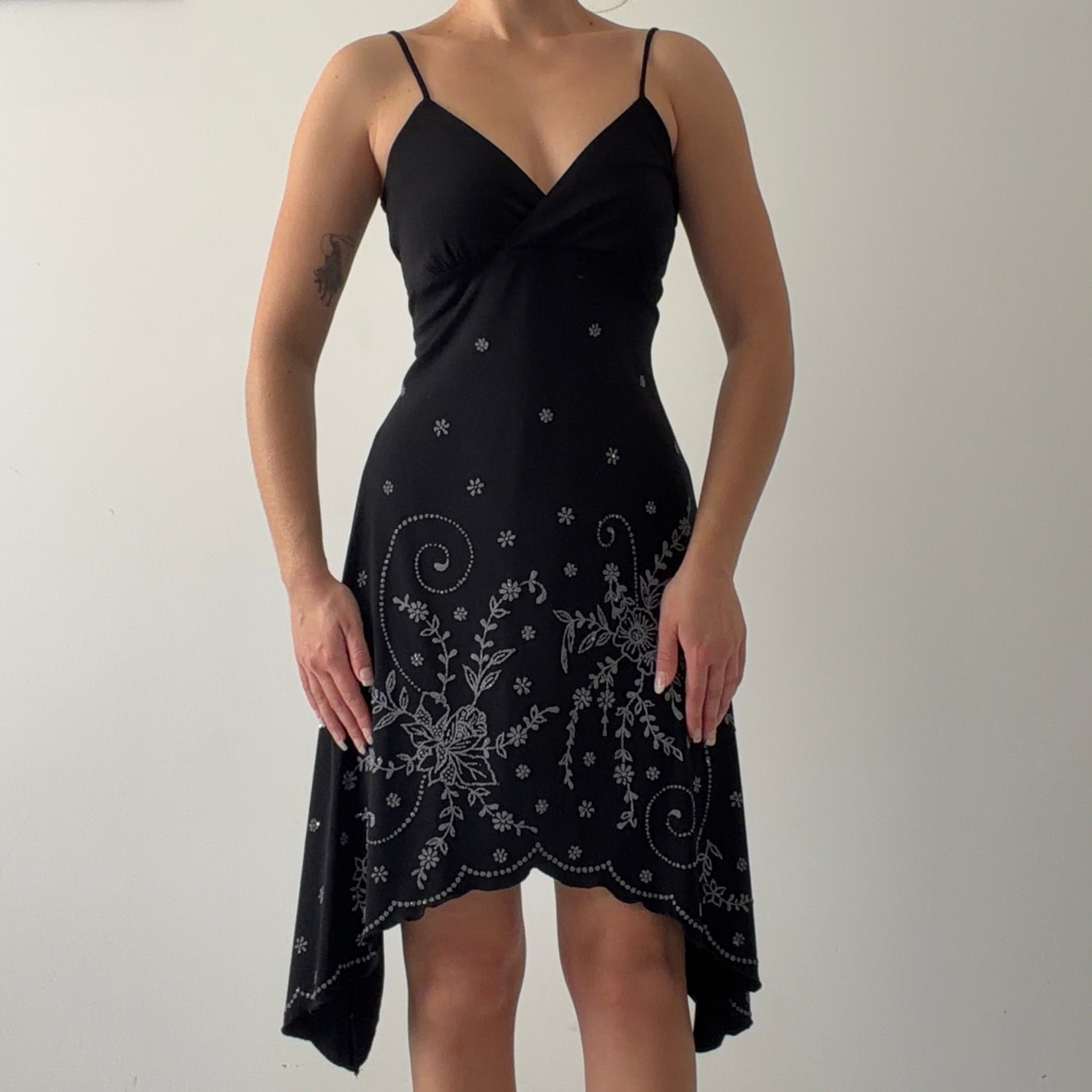 Asymmetric Beaded Fairy Midi Dress | M