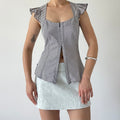 Cue Double Zip Ruffle Top | 8-10