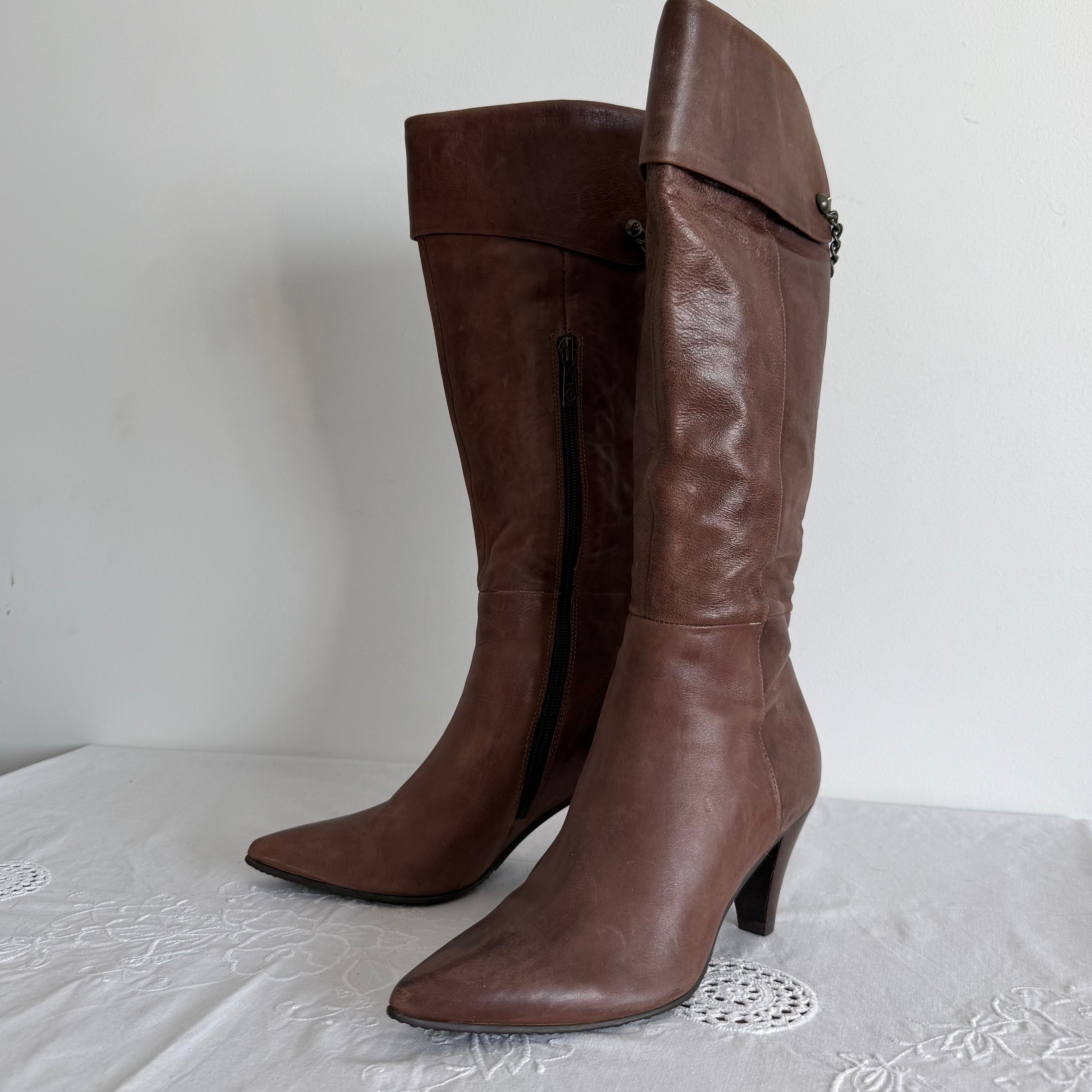 Belle Leather Fold Over Boot | EU 35.5 | US 5.5 | UK 3