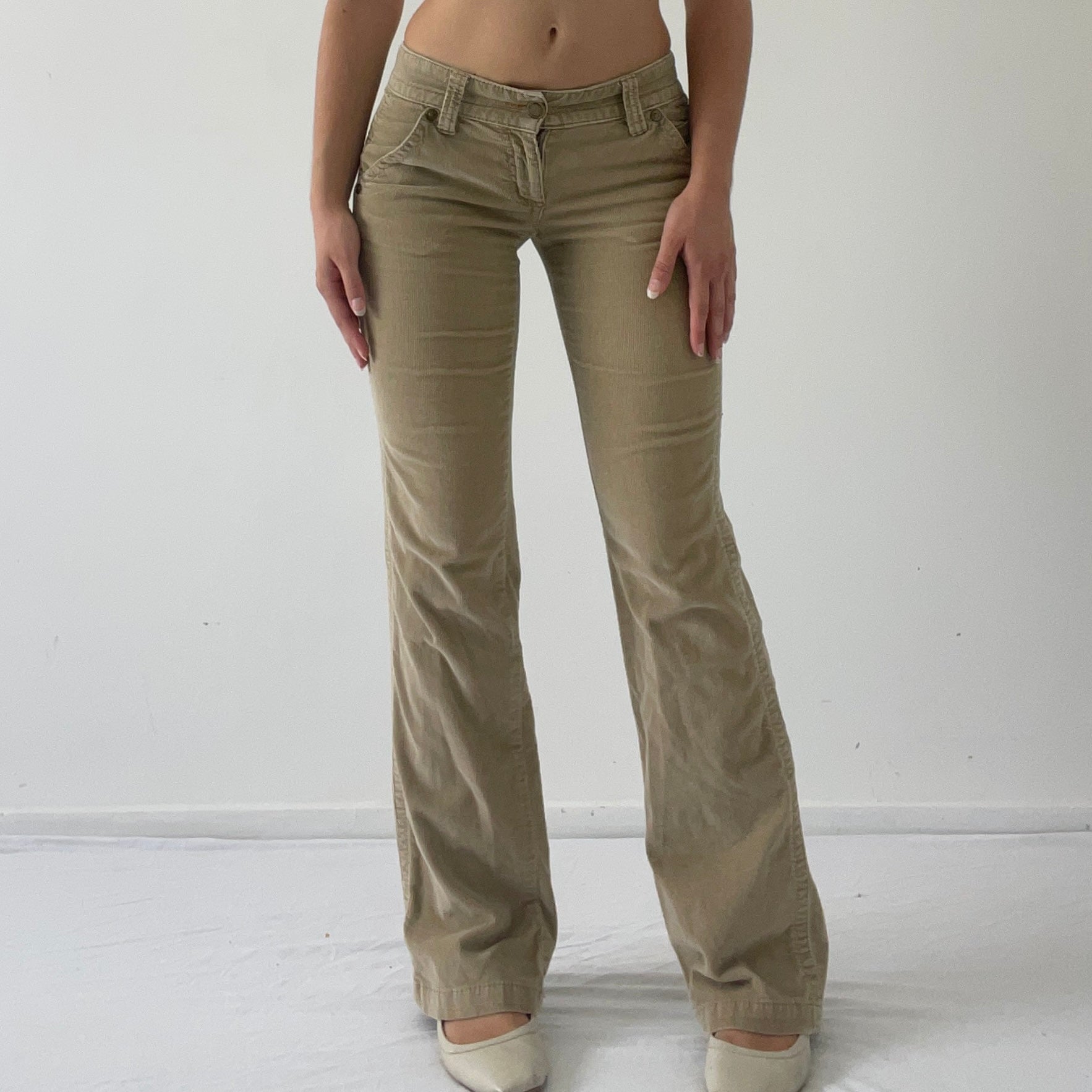 Corduroy Low Rise Pants | XS