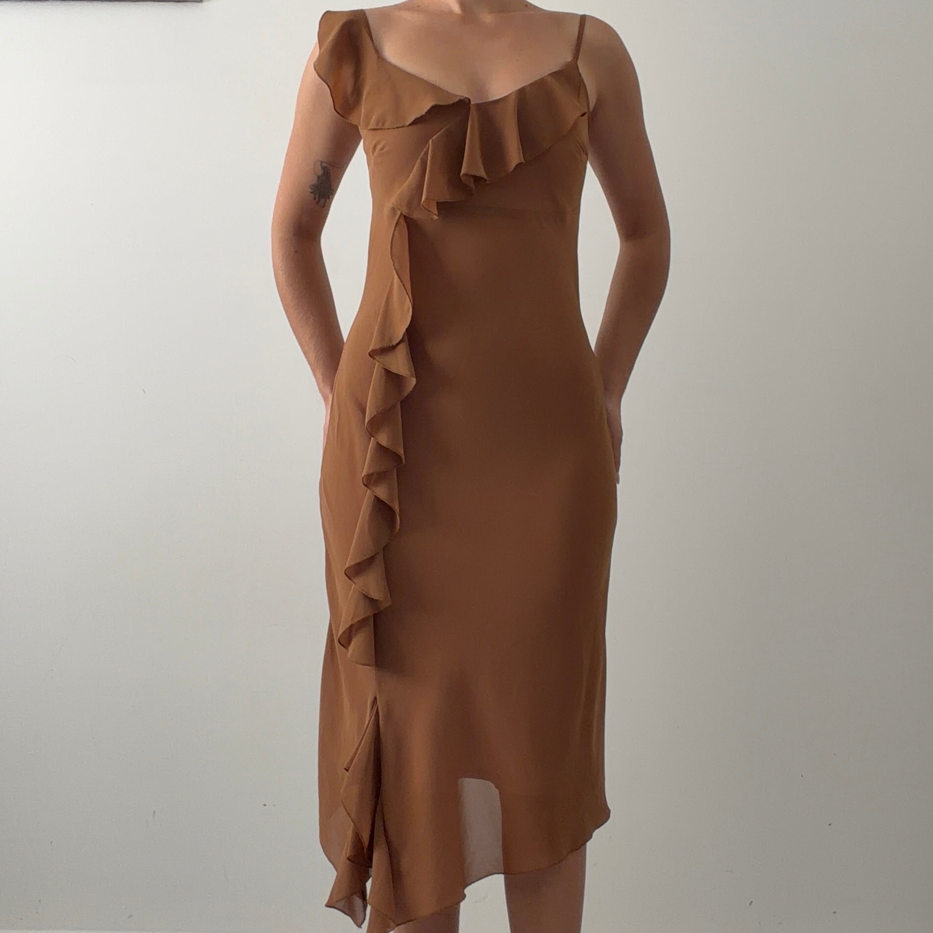 Riki Nathan Ruffle Midi Dress | Made in Australia | XS