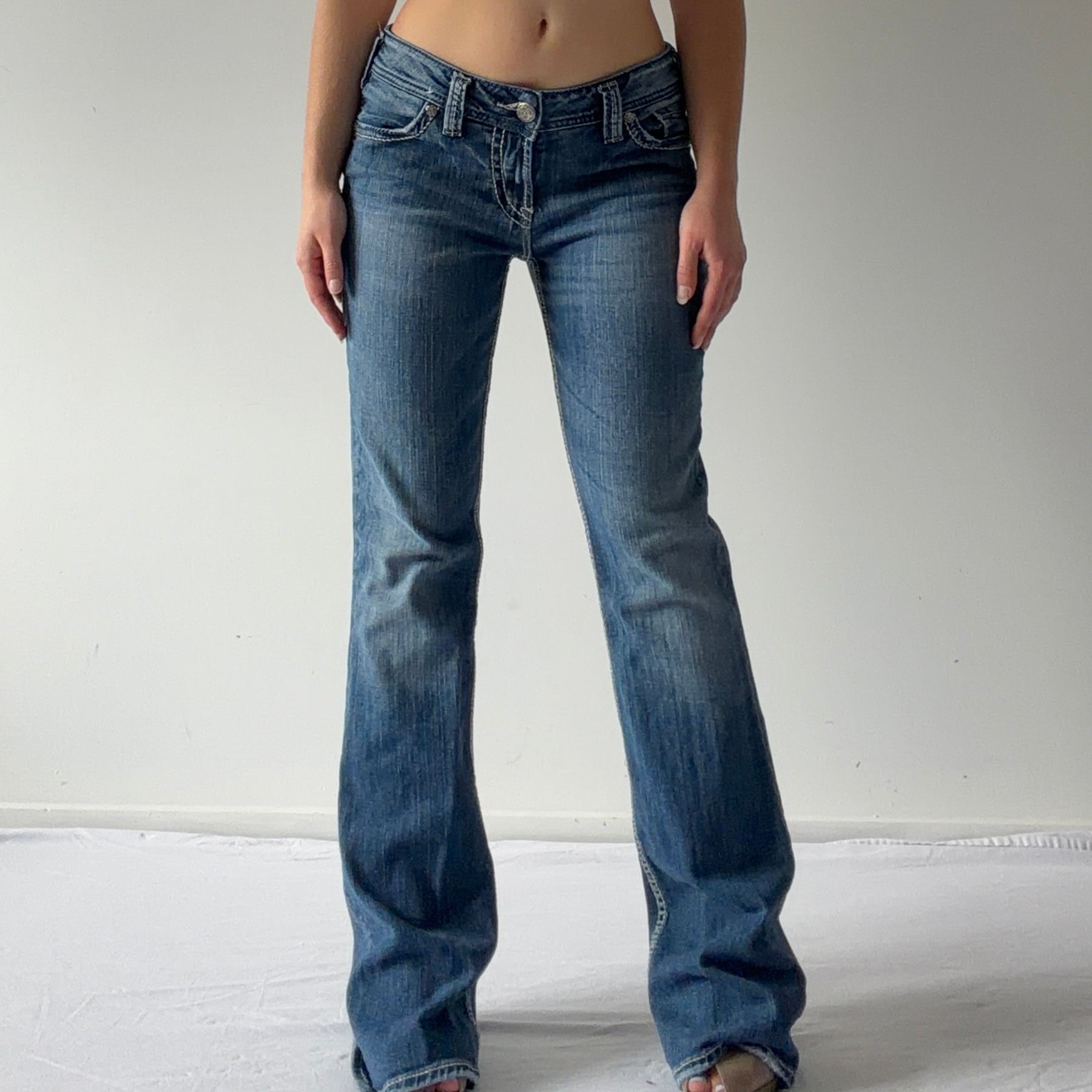 Silver Flare Jeans | M
