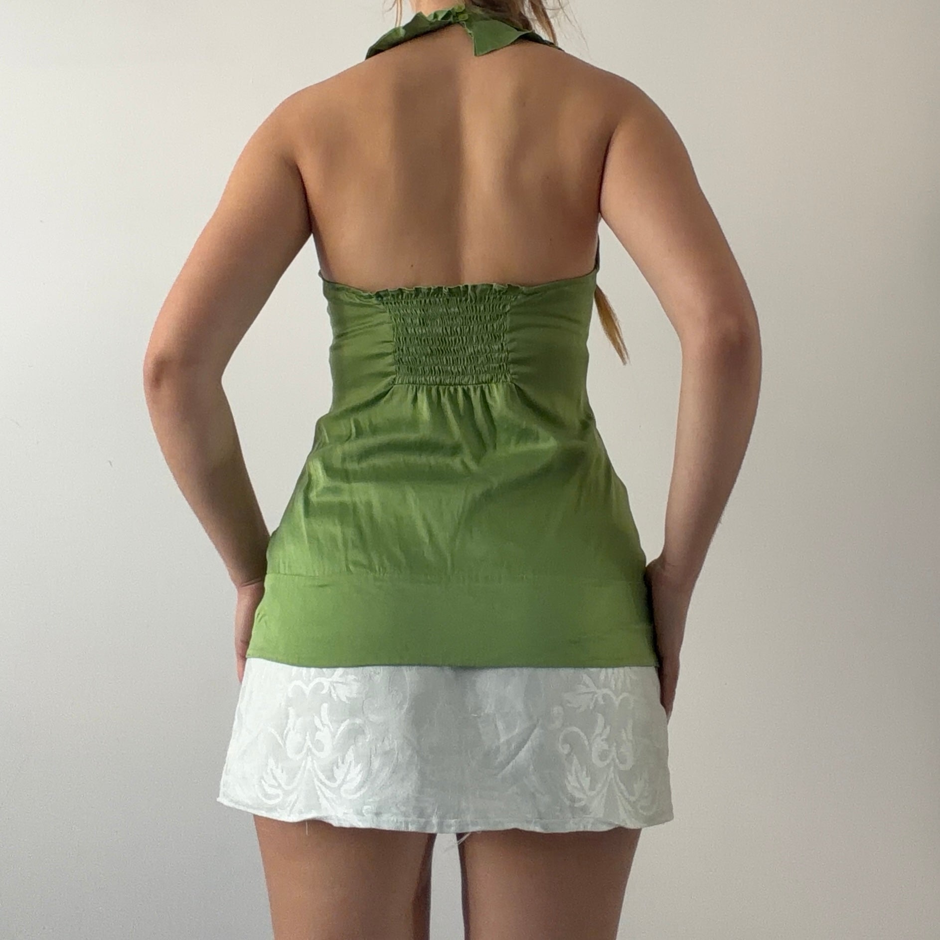 Silk Ruffle Halter Top | 6-8
