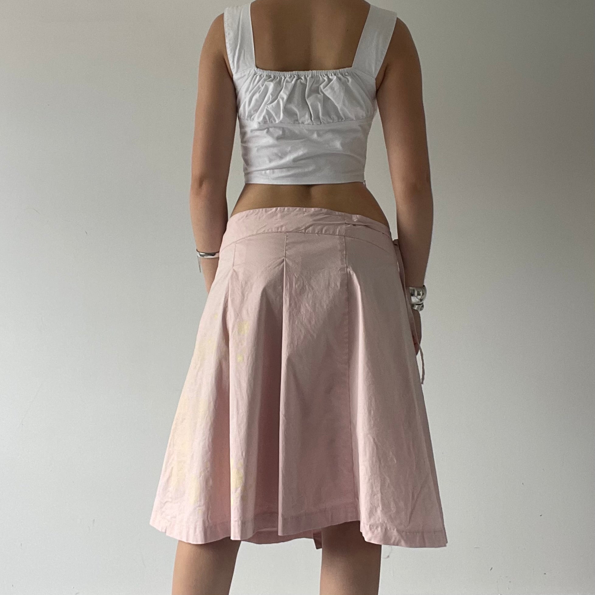 Spiral Pleated Wrap Midi Skirt | 8-10