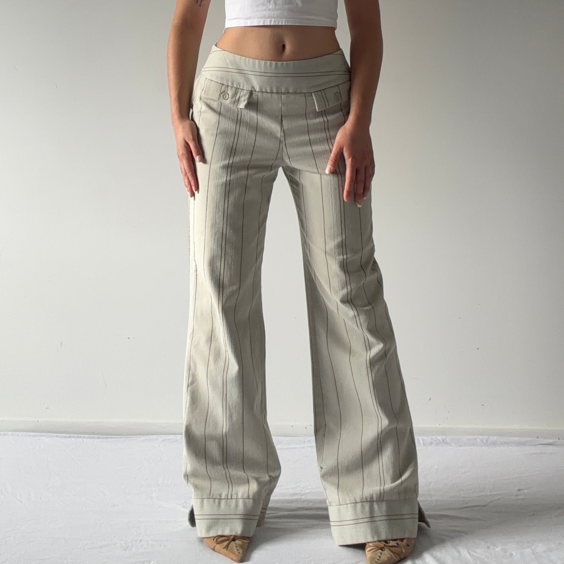 Pinstripe Wide Pants | Made in Australia | 12