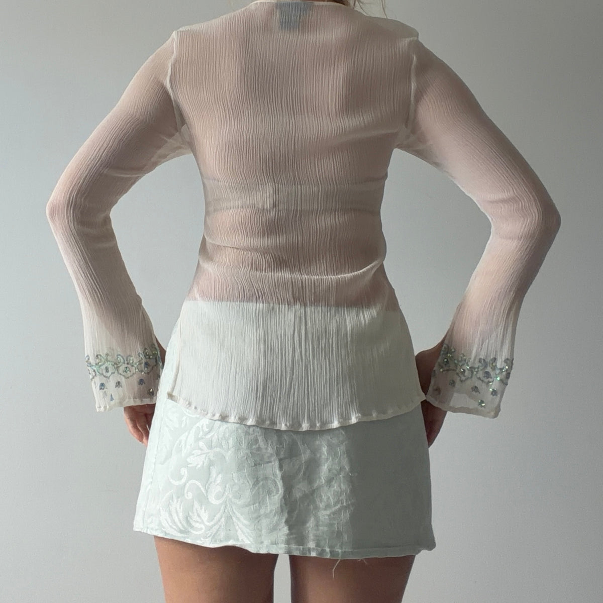 Venus Embroidered Silk Top | M