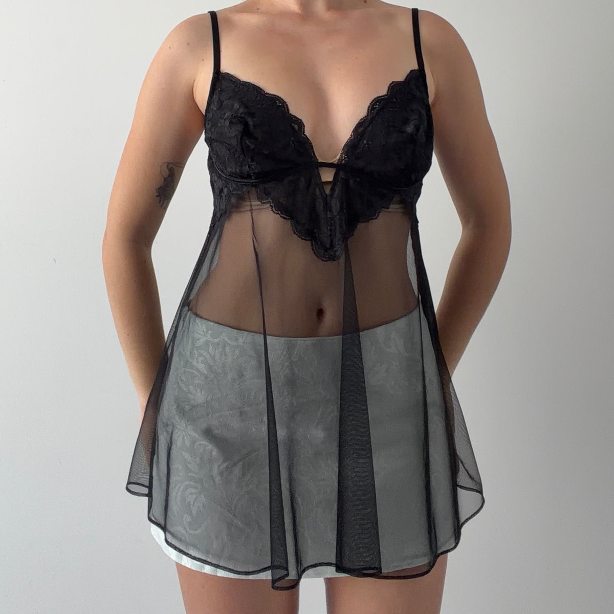Victoria's Secret Mesh Babydoll Top | L