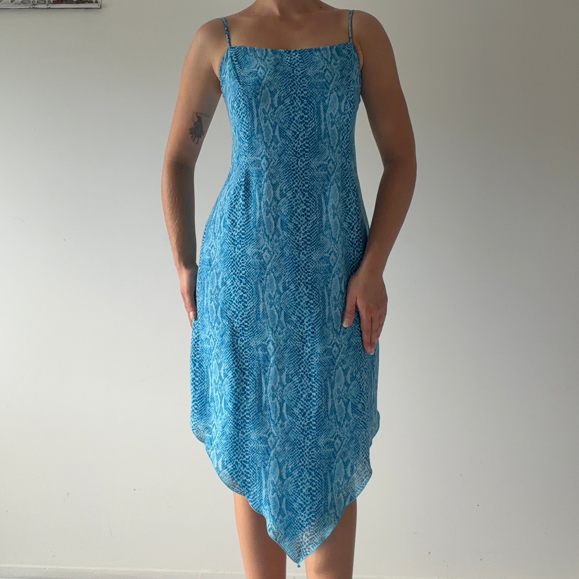 Principals Snake Print Asymmetric Dress | Made in NZ | 10-12