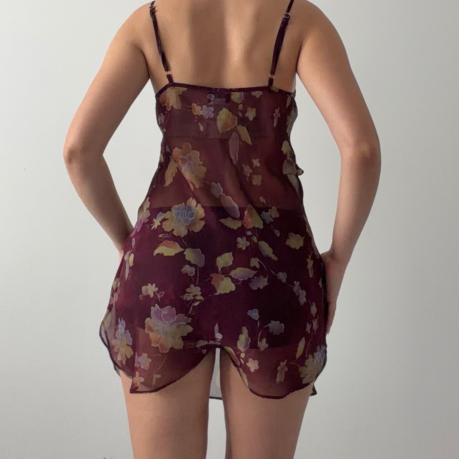 Morgan Taylor Floral Ruffle Slip Dress | M