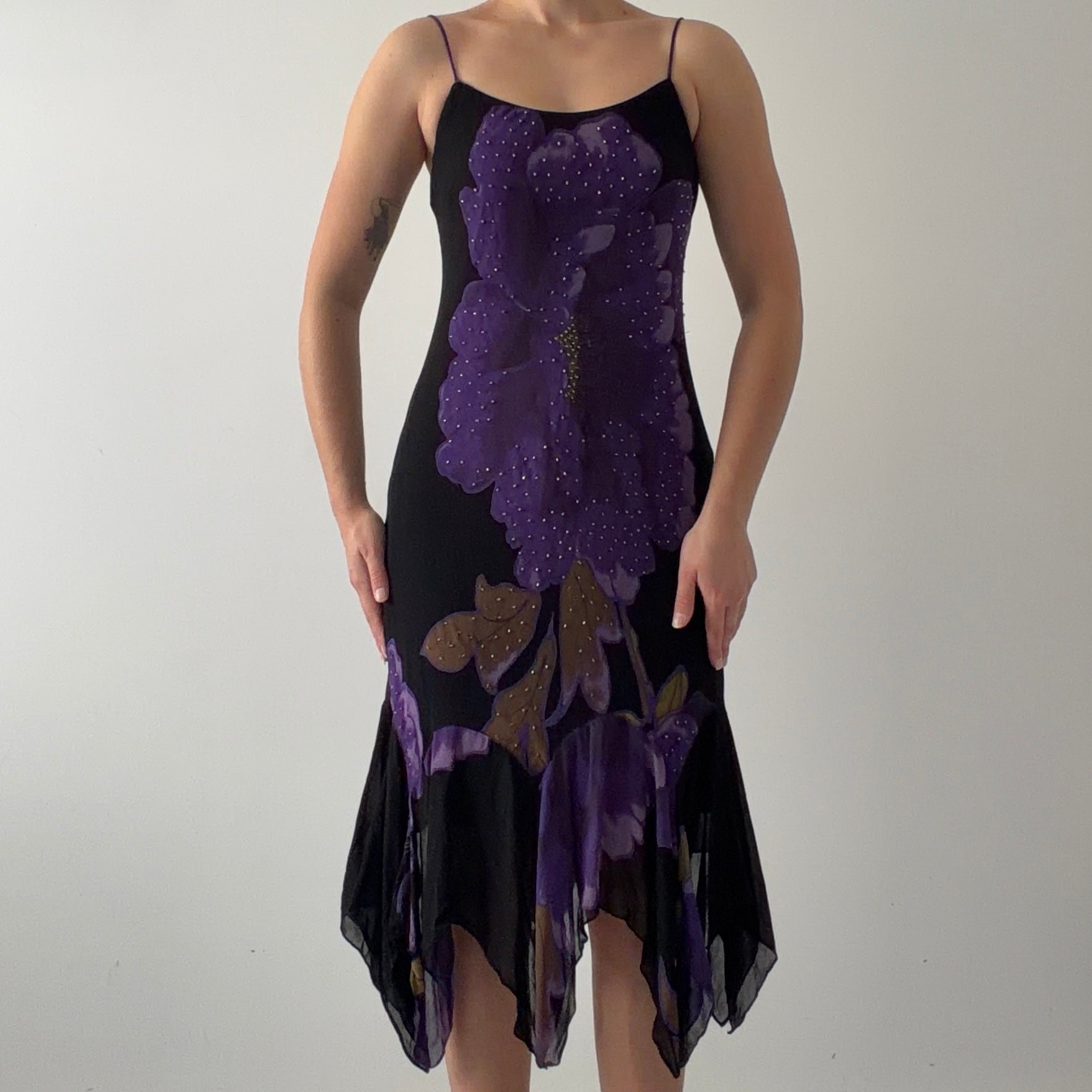 Eva Blue Beaded Midi Dress | M