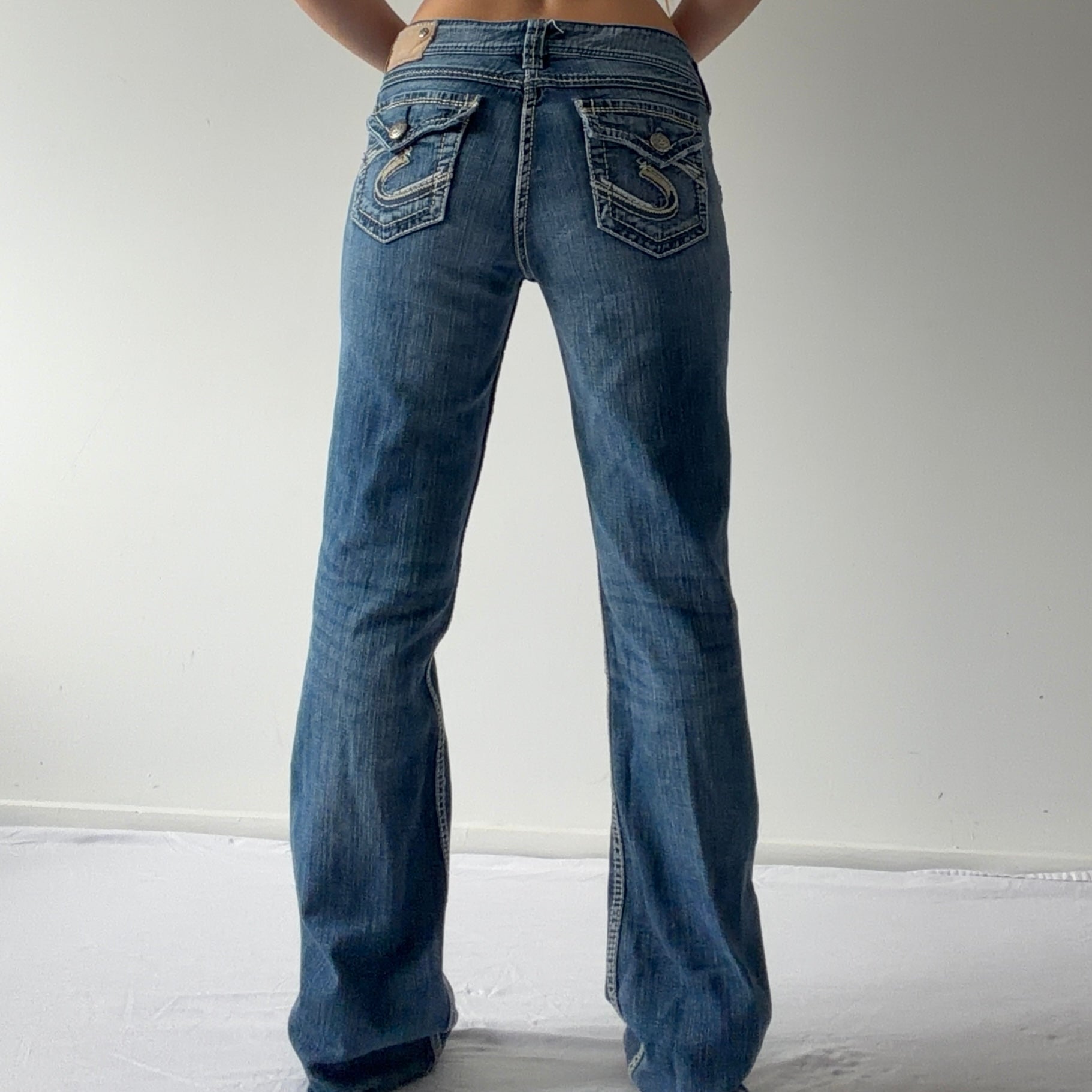Silver Flare Jeans | M
