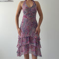 Sangra Silk Ruffle Dress | M