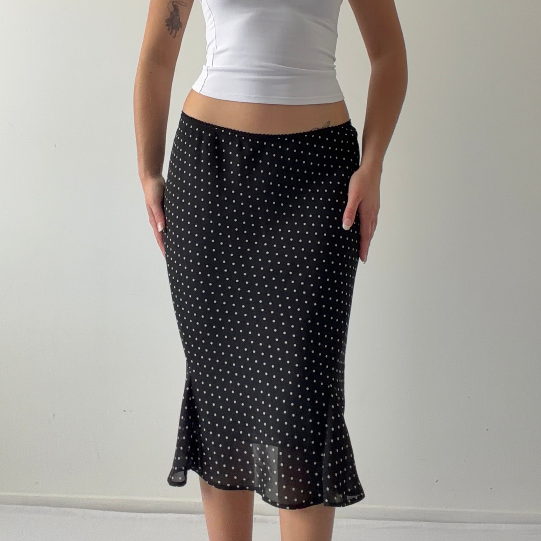 Reitmans Polka Dot Bias Skirt | 12-16