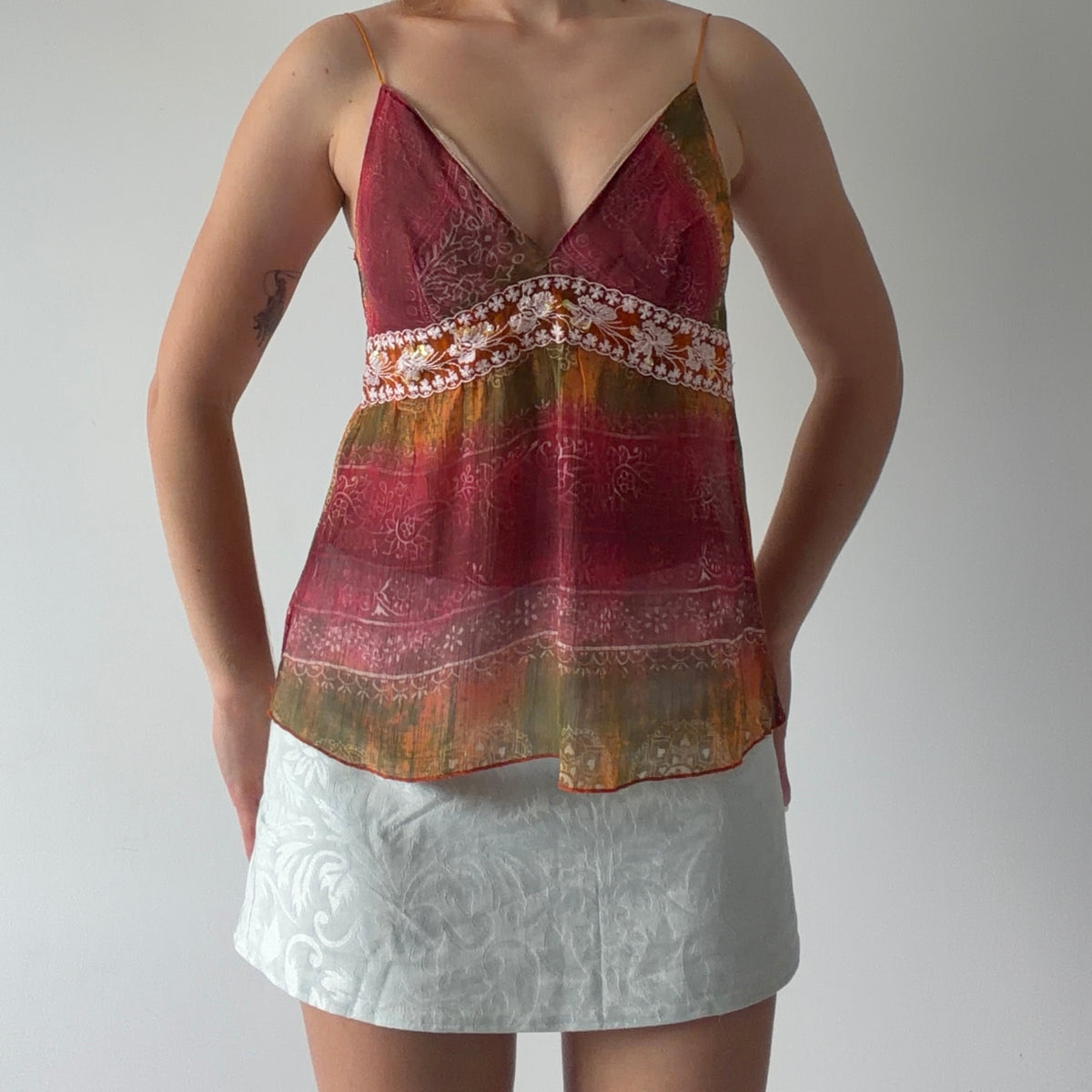 Blu Sand Beaded Cami | Made in Italy | XS