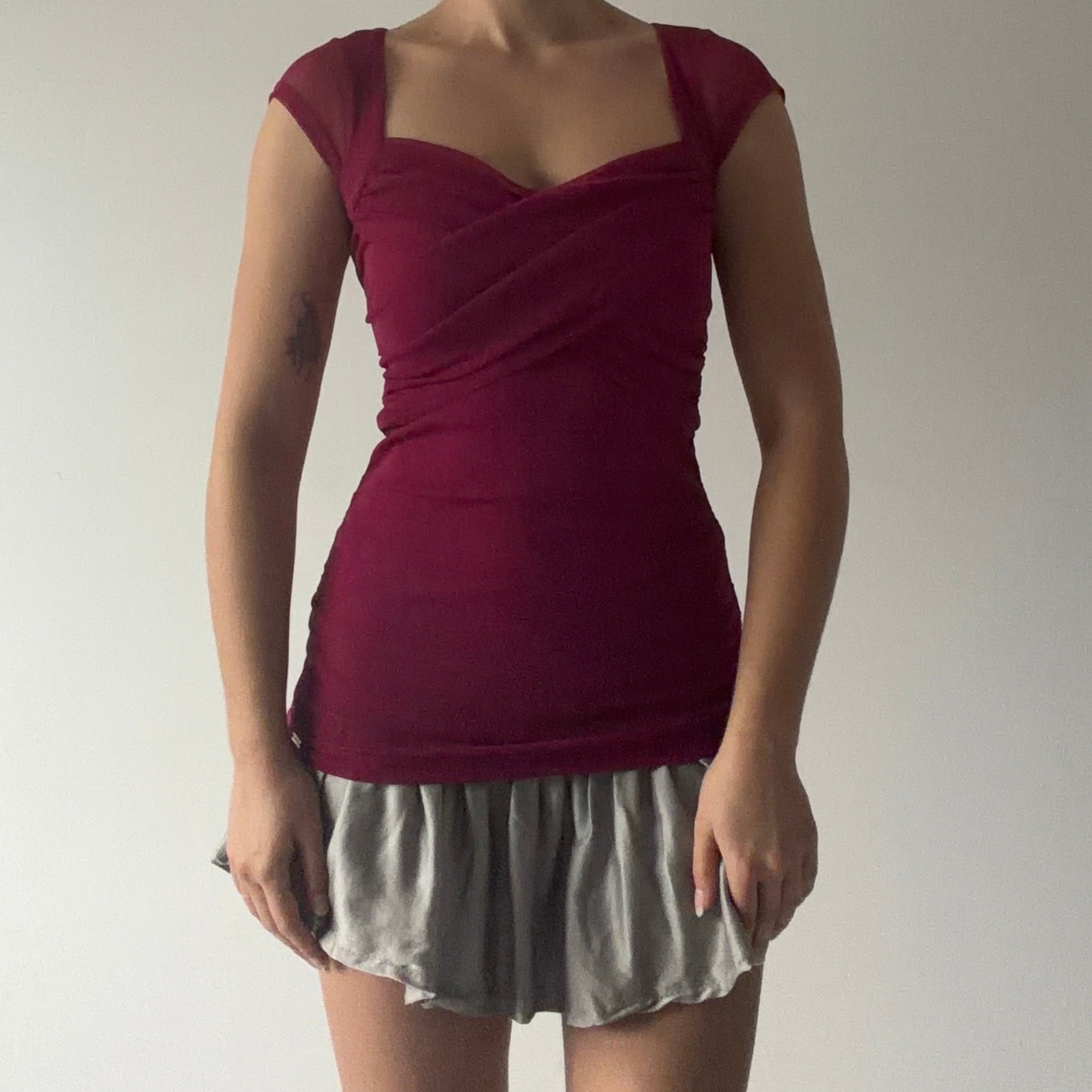 Guess Mesh Babydoll Top | S