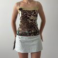 Leopard Print Mesh Cami | L