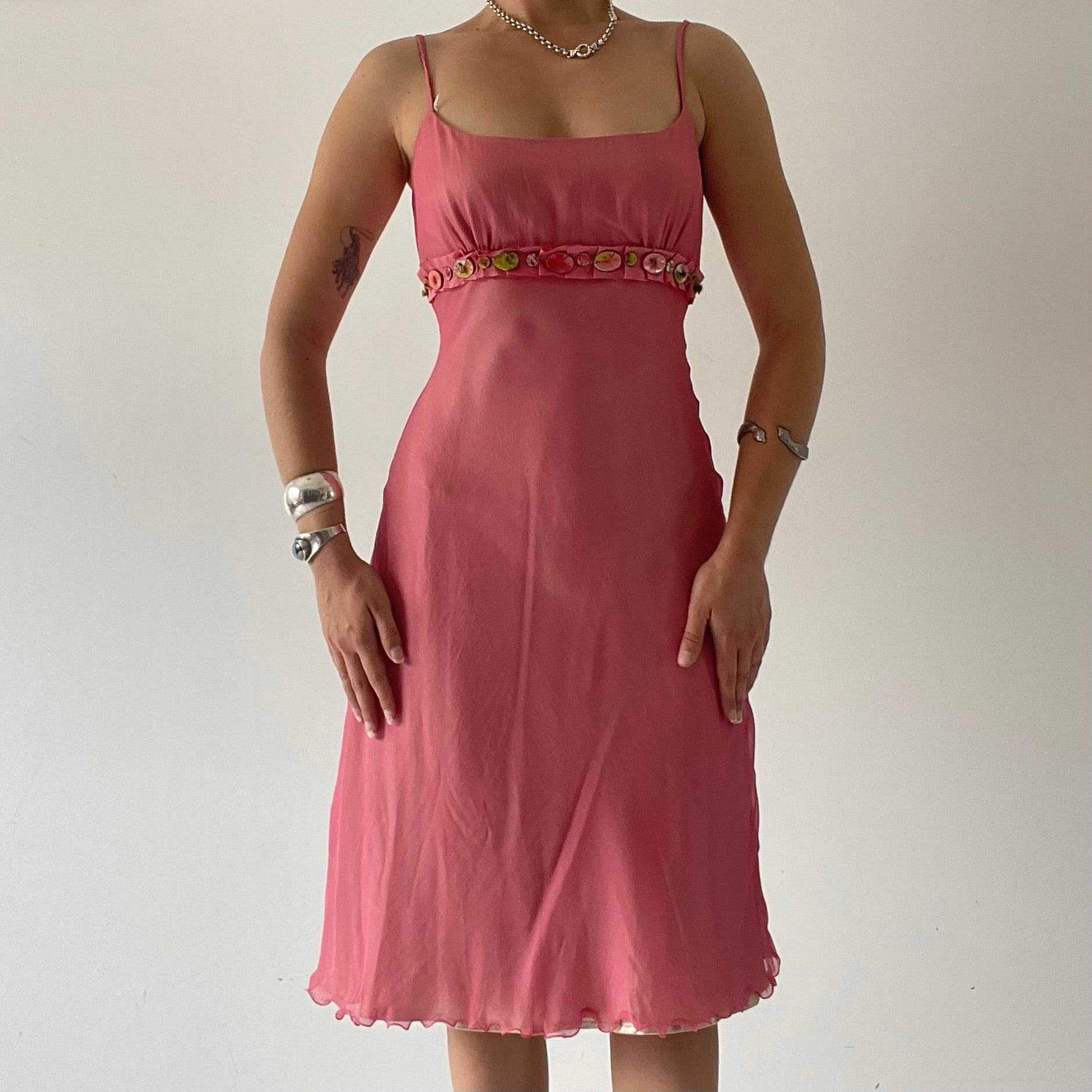 Silk Babydoll Midi Dress | XS