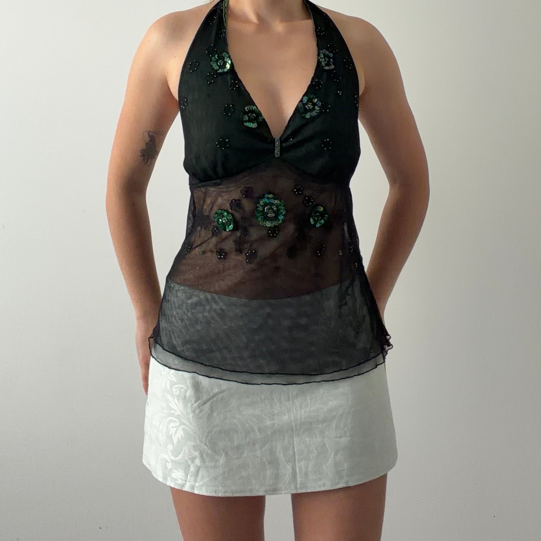 Hot Kiss Beaded Halter Top | L