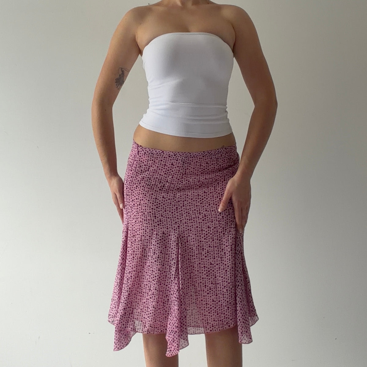 Le Group Woman Silk Polka Dot Midi Skirt | S