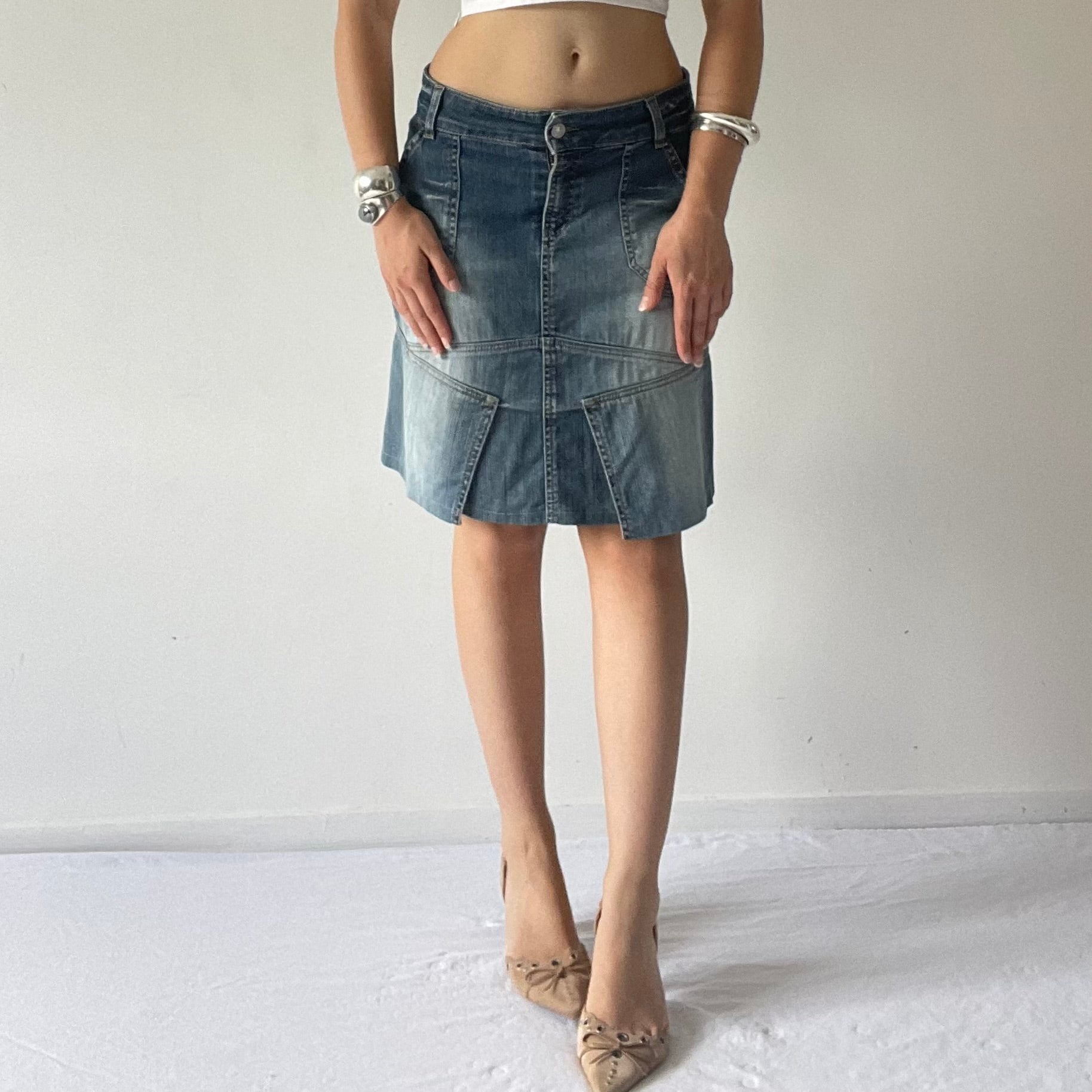 Promod Low Rise Denim Midi | 8-10