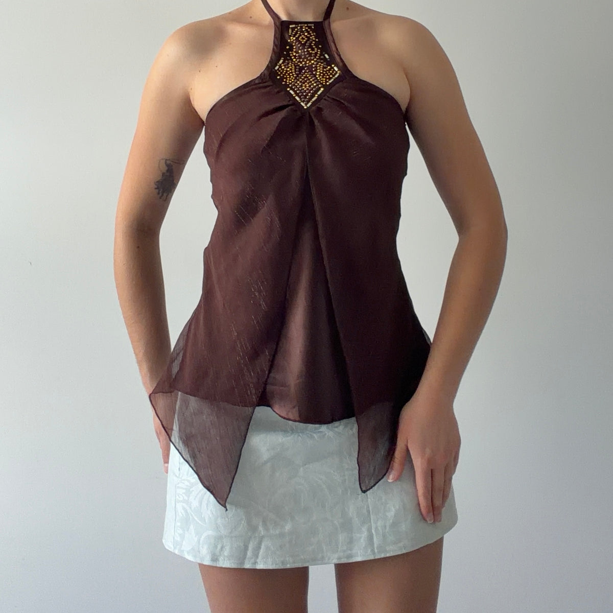 Shasa Collection Embellished Halter top | XS
