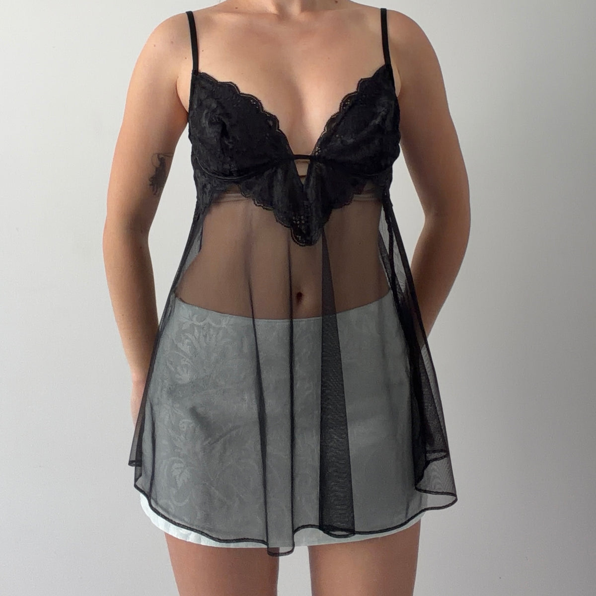 Victoria's Secret Mesh Babydoll Top | L