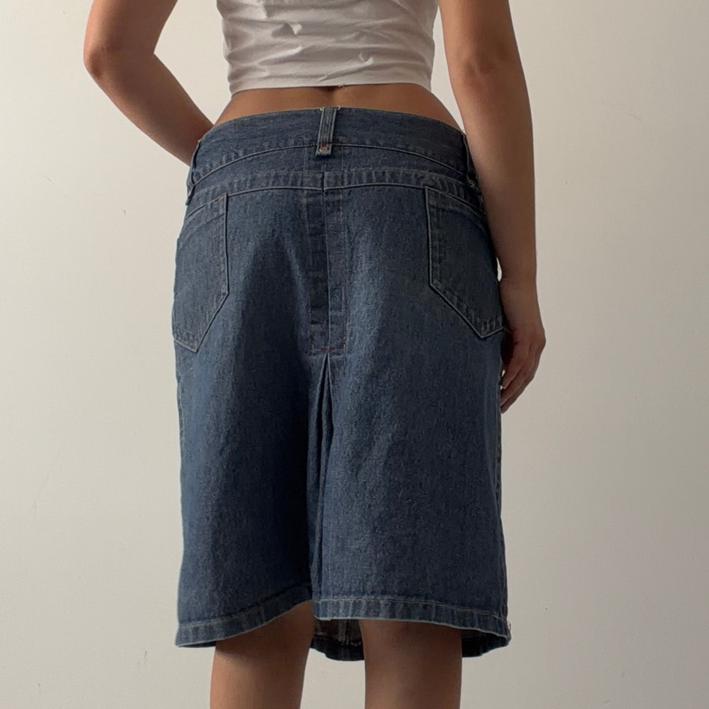90s Max Denim Midi Skirt | 10-12