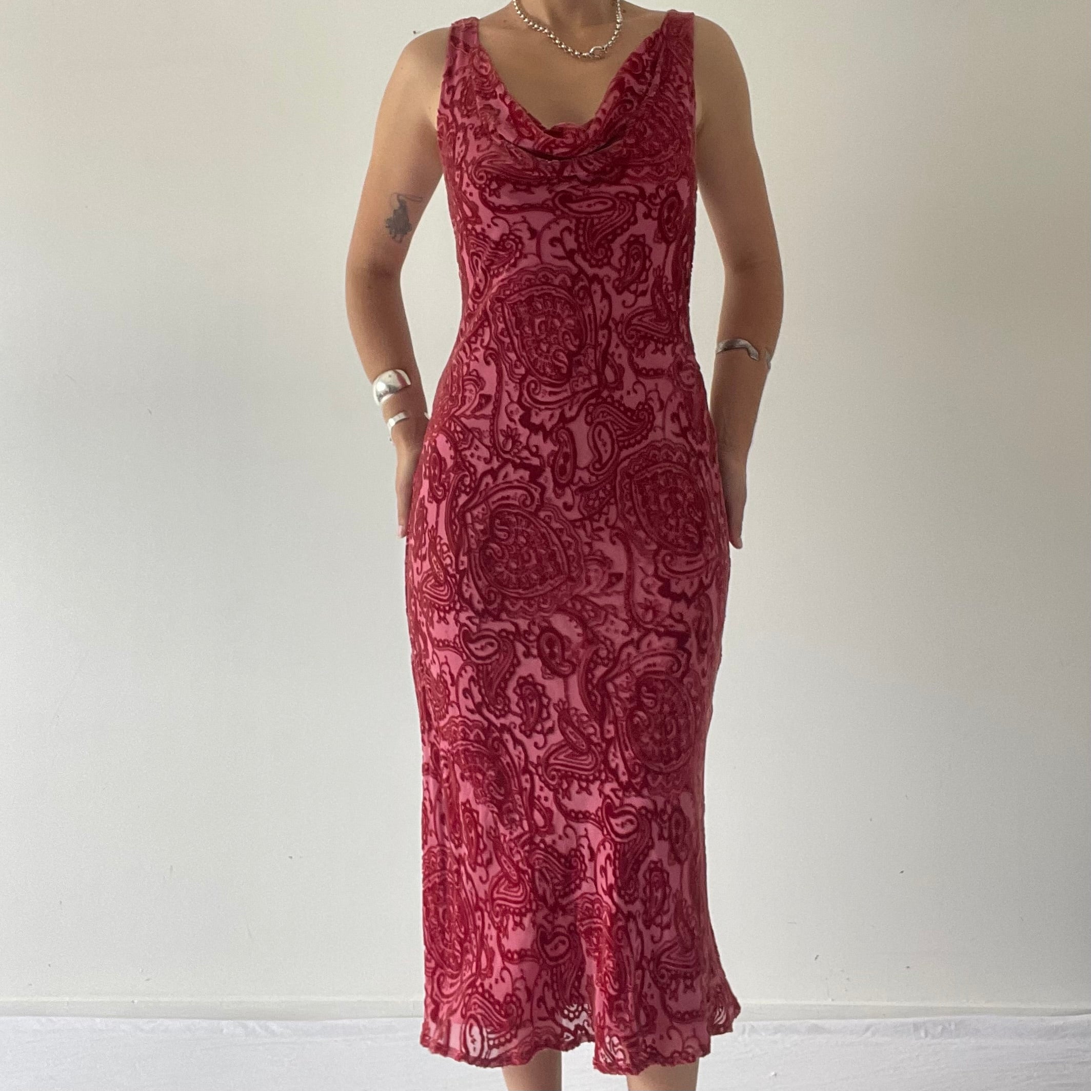 Monsoon Silk Cowl Midi Dress | 8-10