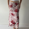 Italian Rose Mesh Midi Skirt | M-L
