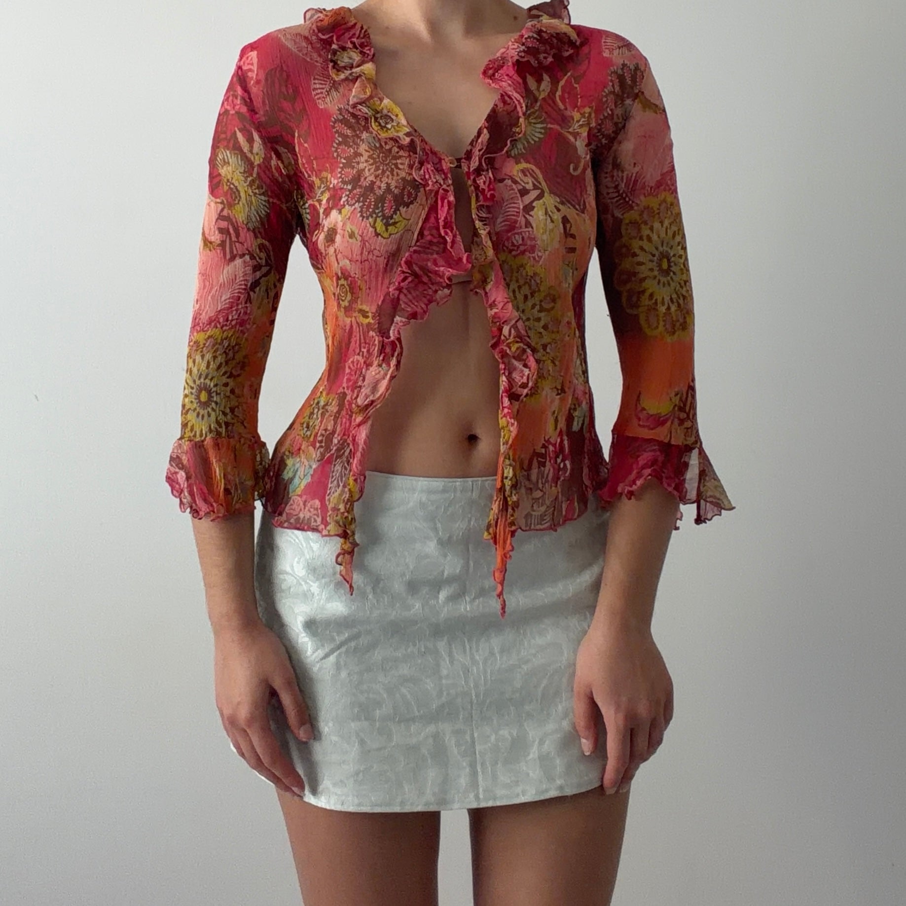 Silk Ruffle Top | M