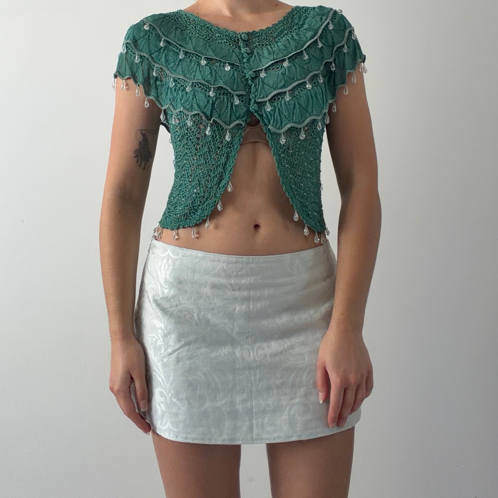 Karen Millen Crochet Beaded Top | XS
