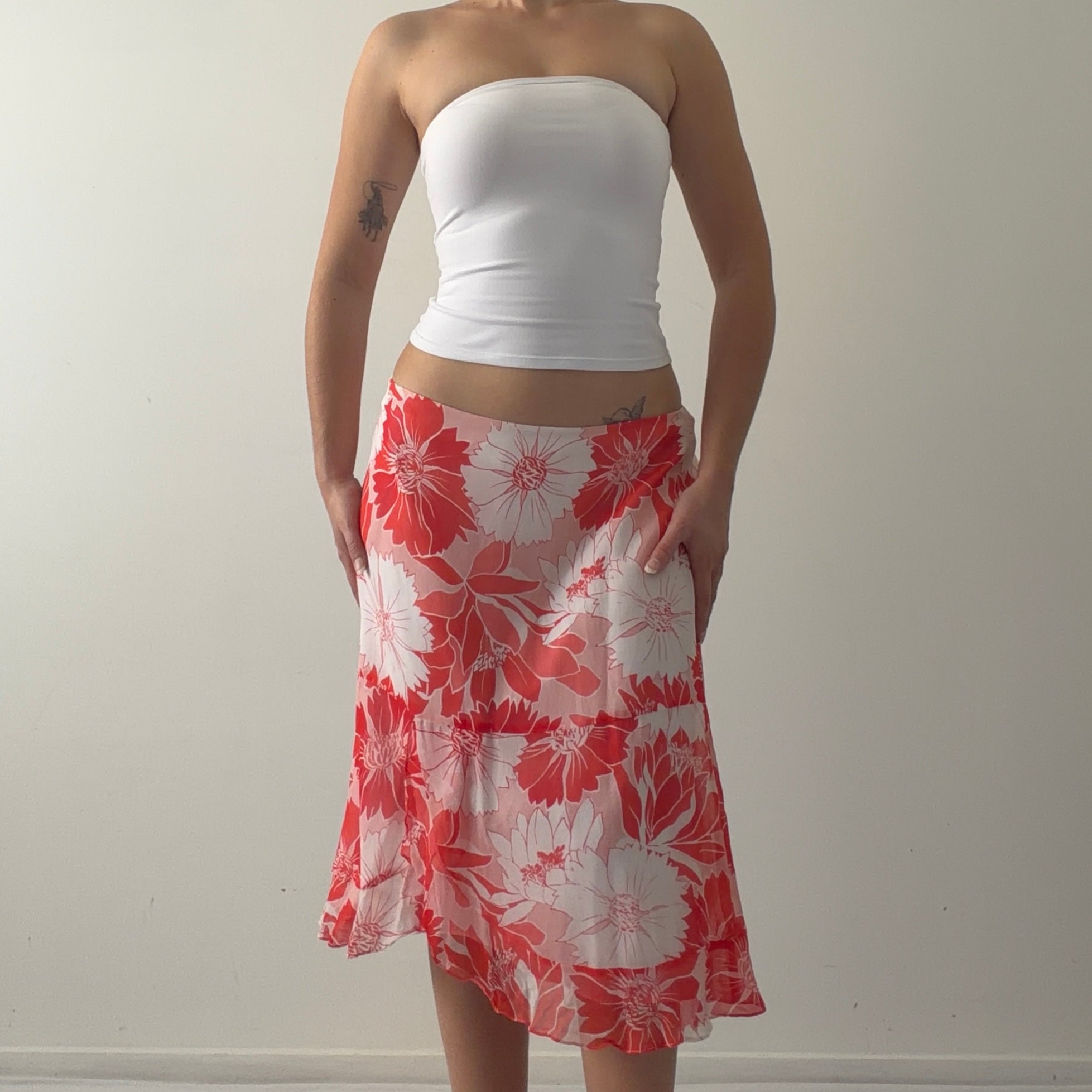 Petite Sophisticate Silk Handkerchief Midi Skirt | 8-12