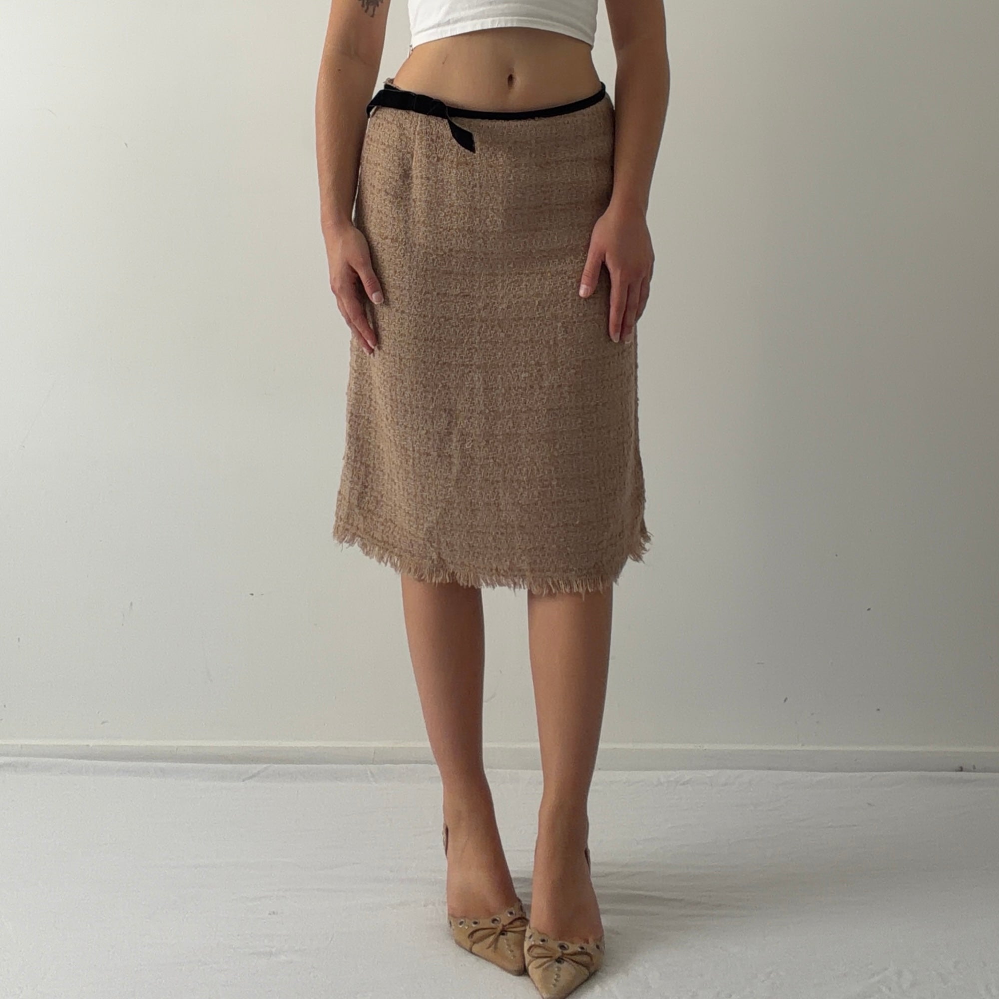 L K Bennett Wool Midi Skirt | 6-8