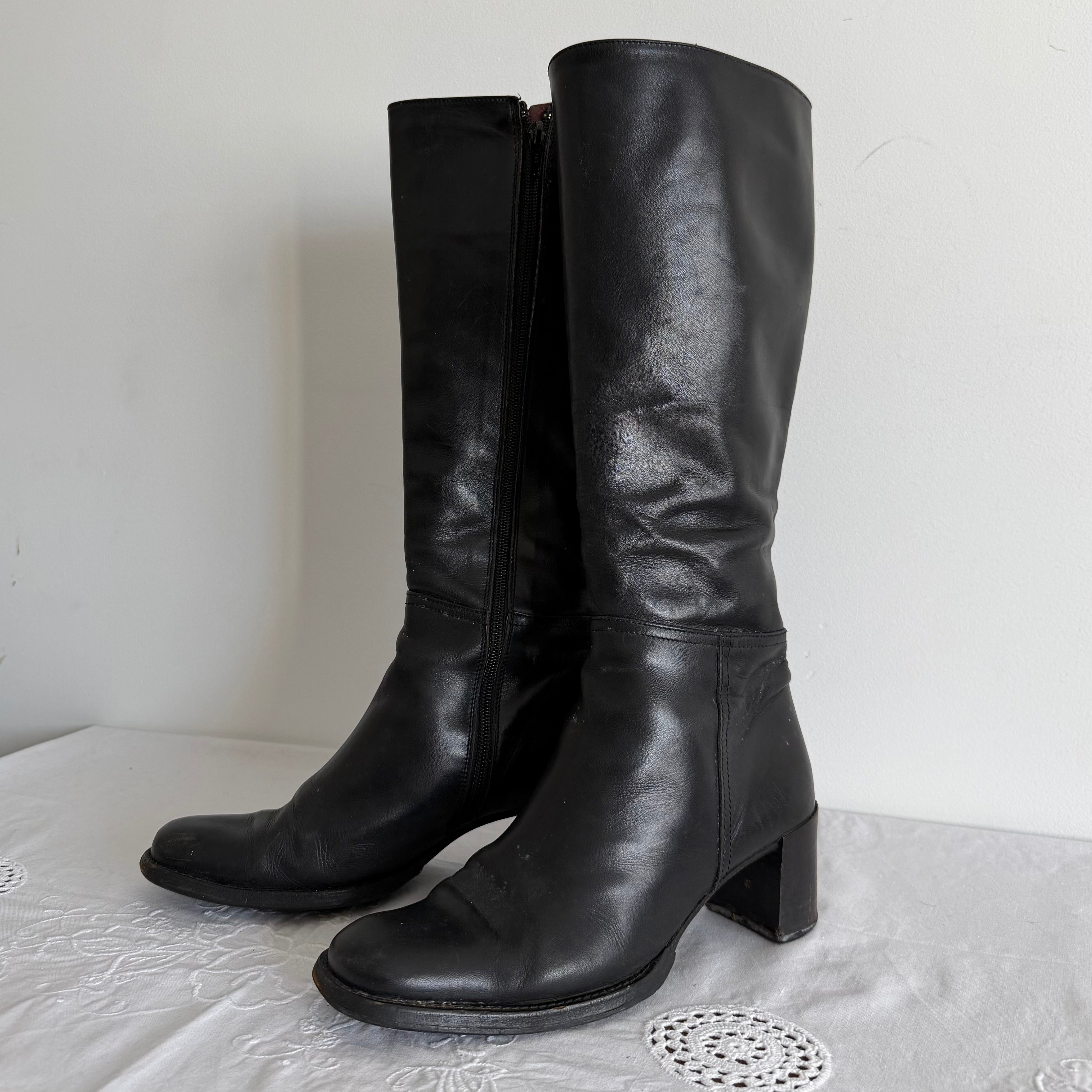 90s Square Toe leather Boots | EU 36 / US 5 / UK 3