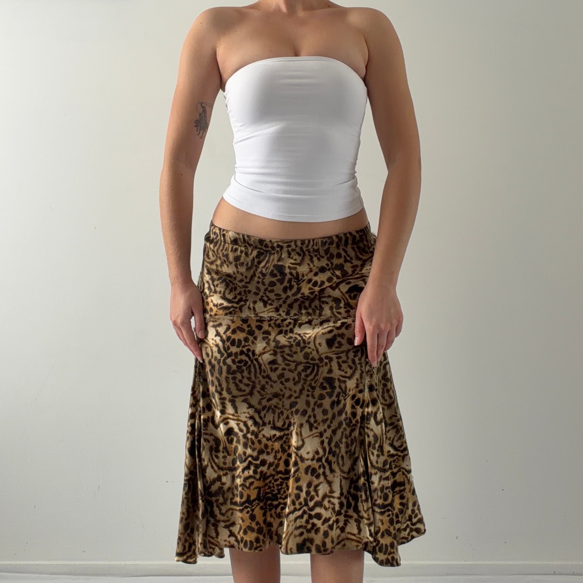 Dana Buchman Leopard Silk Skirt | L
