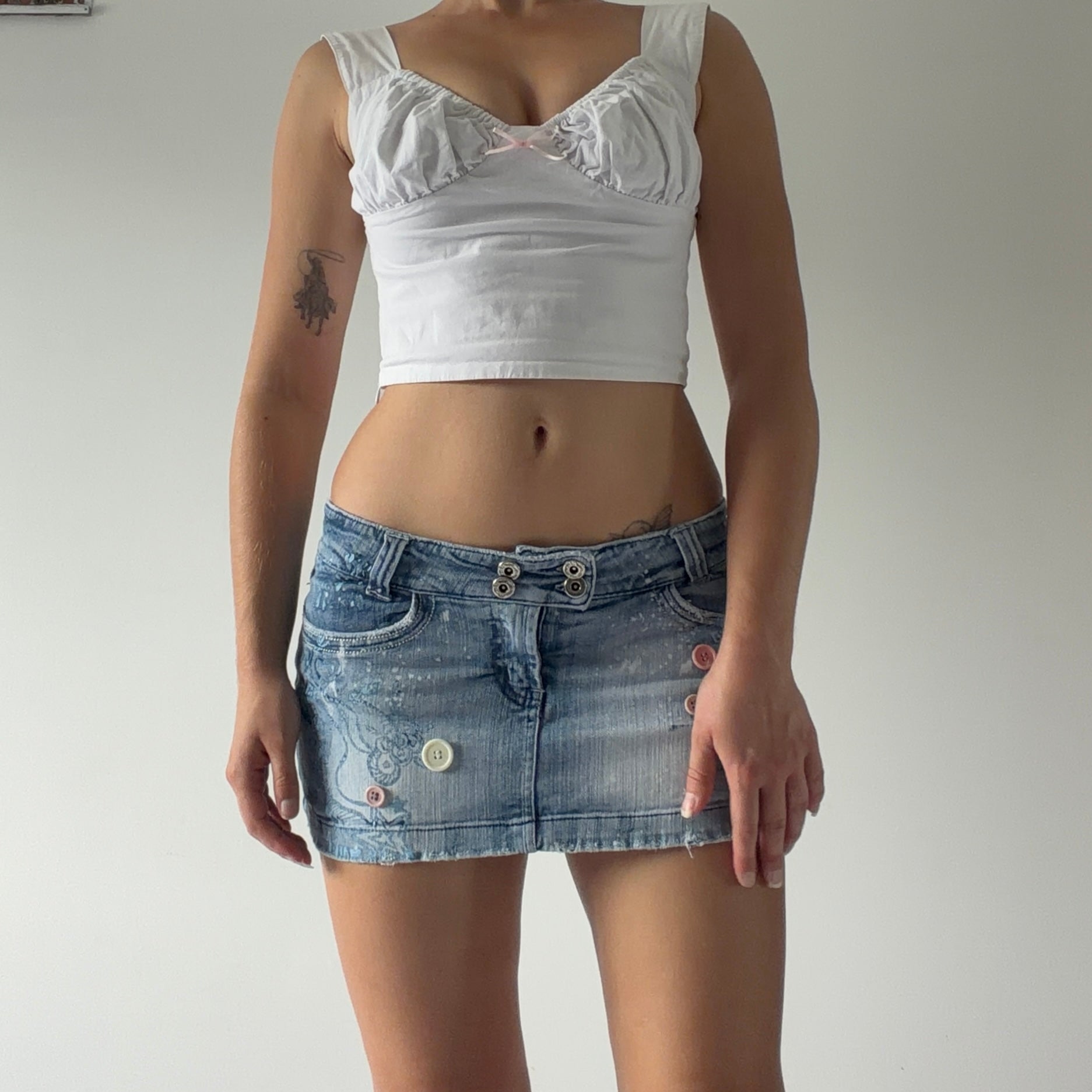 Bubblegum Micro Mini Denim Skirt | XS