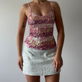 00s Sequin Crochet Top -Pink | XS