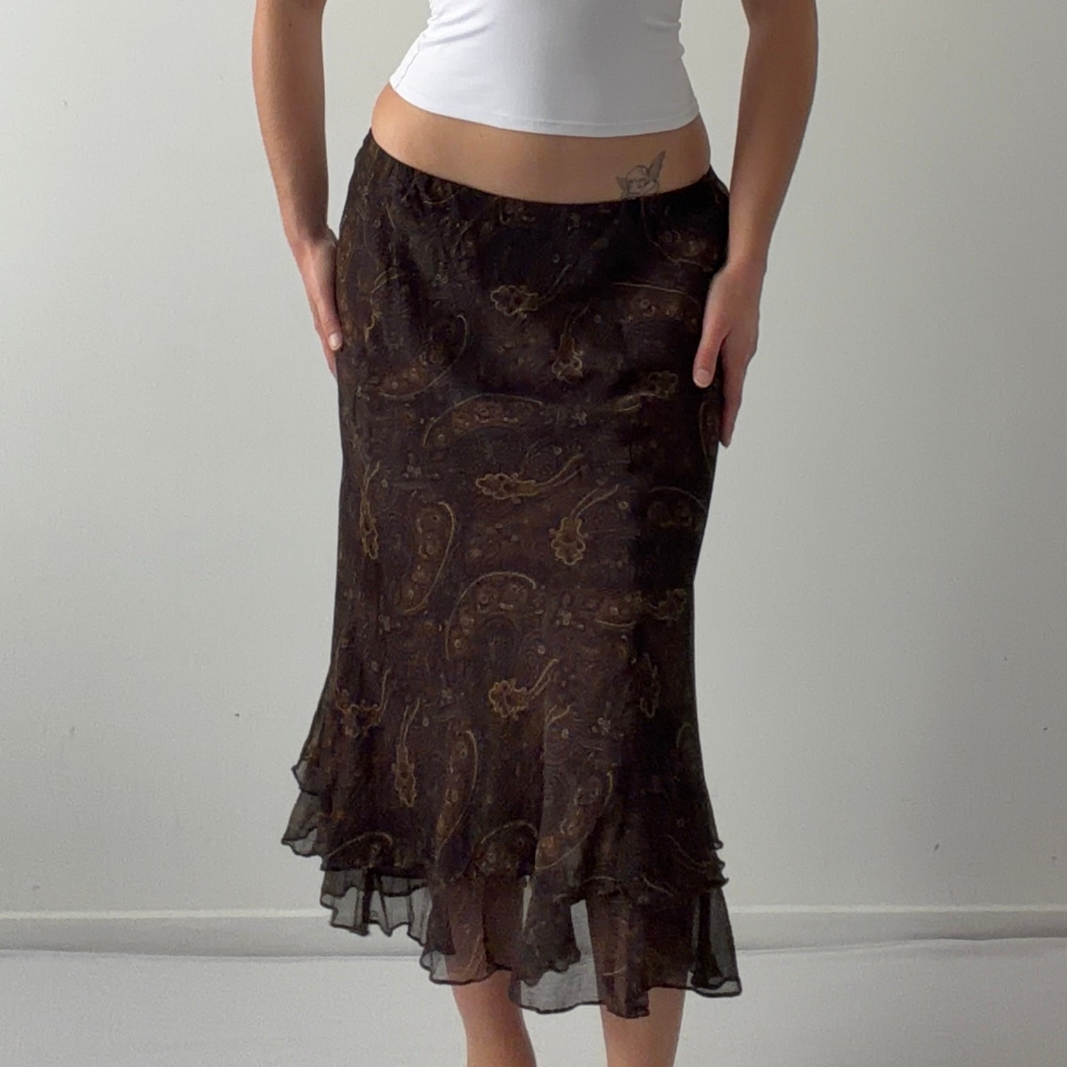 Ralph Lauren Silk Paisley Midi Skirt | 8-10