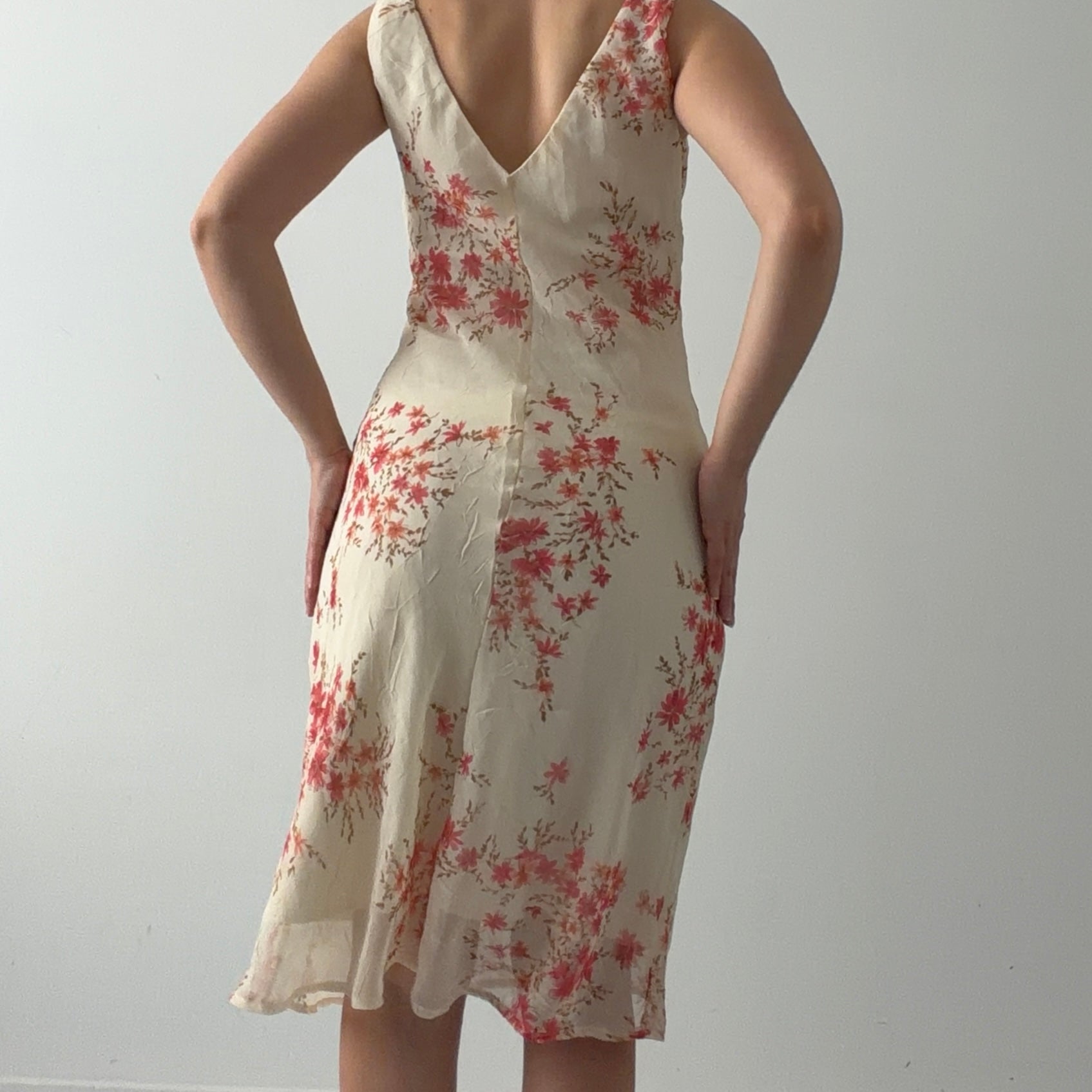 Floral Boat Midi Dress | M