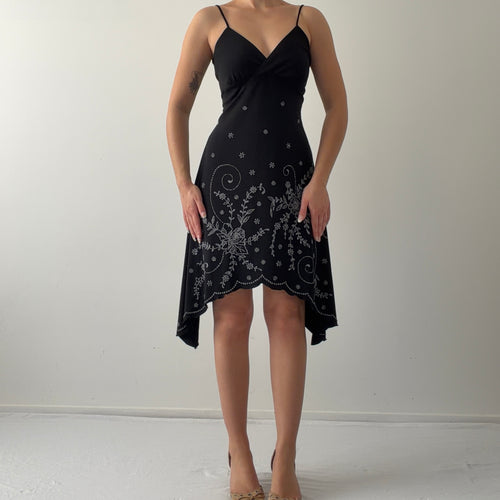 Asymmetric Beaded Fairy Midi Dress | M