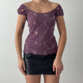 Promod Embroidered Prairie Top | 10-12