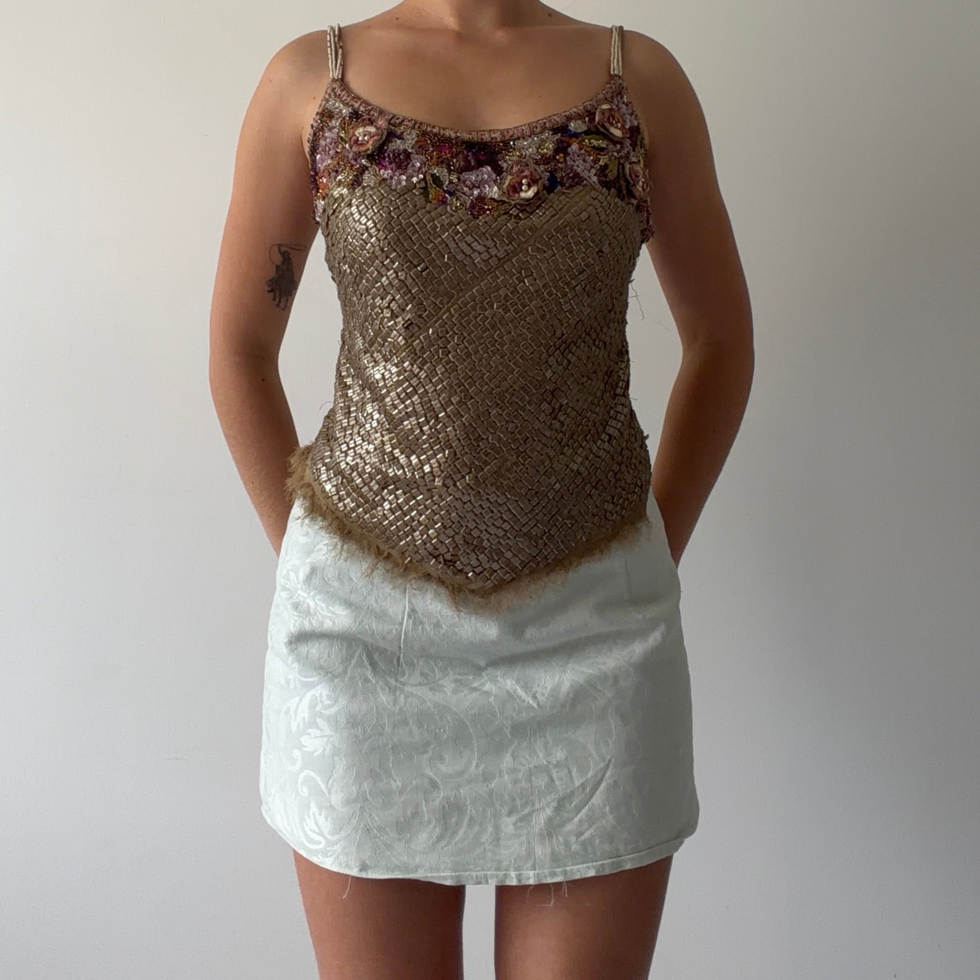 Rare Karen Millen Beaded Top | XXS-XS