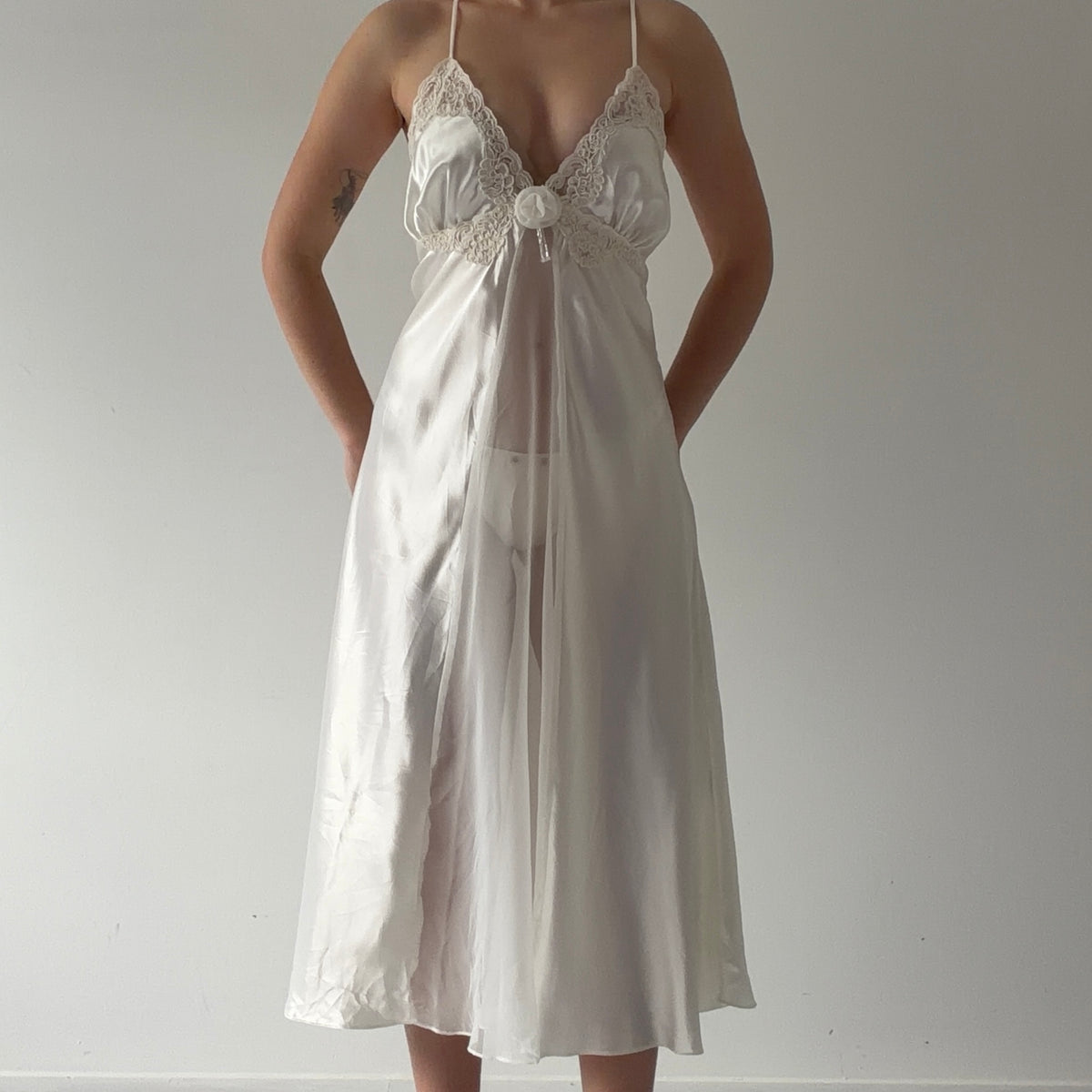 Intimate Concepts Satin Maxi Slip Dress | L