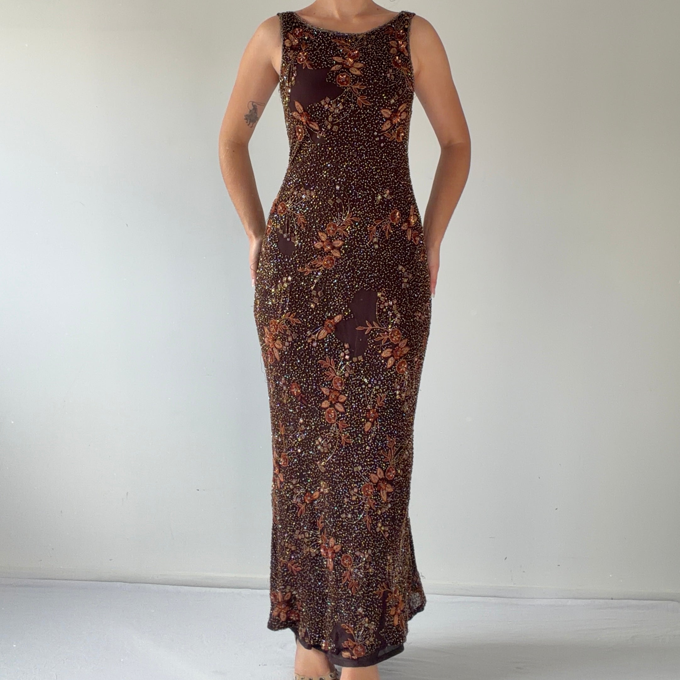 Sténay Silk Beaded Boat Dress | 6-8
