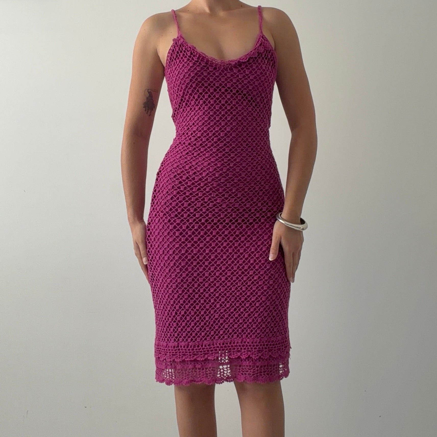 René Derhy Crochet Midi Dress | 6-8