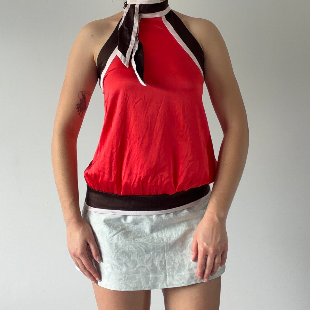 Bebe Silk Halter Top | XS