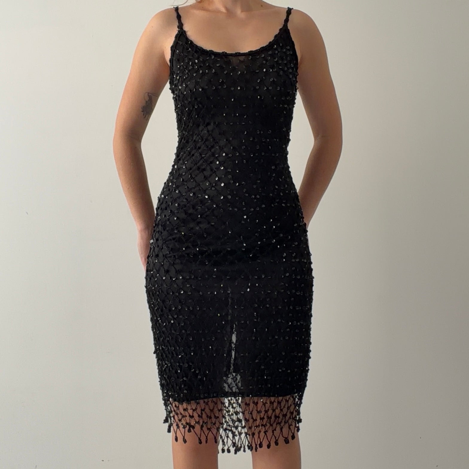 Kiss Kiss Crochet Sequin Dress | 10-12