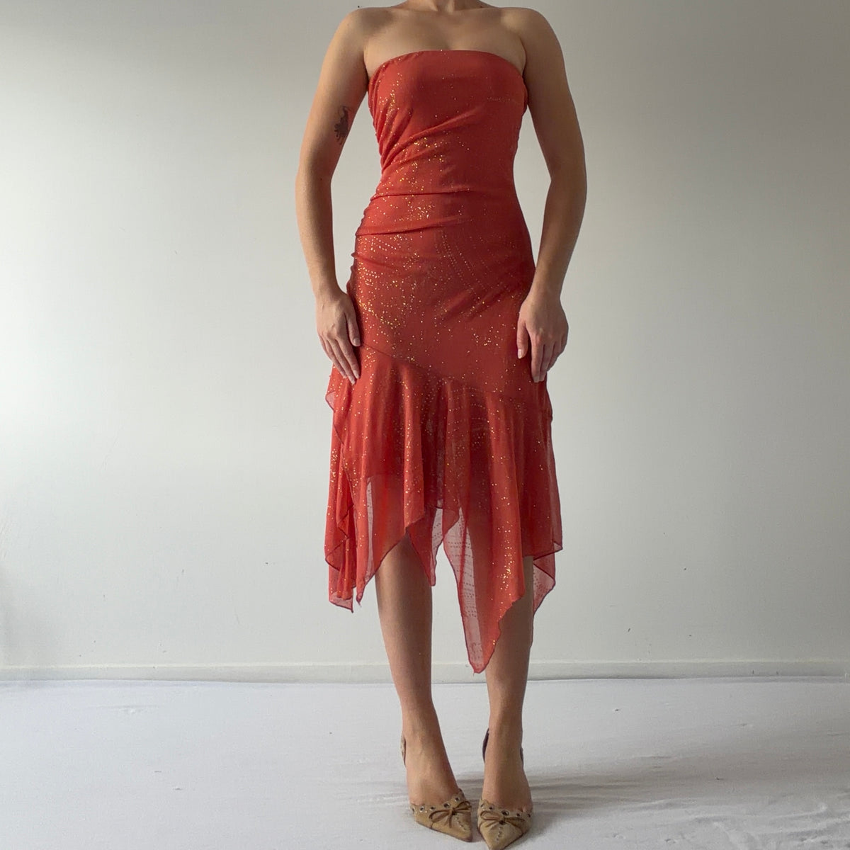 Kitty Strapless Asymmetric Dress | M