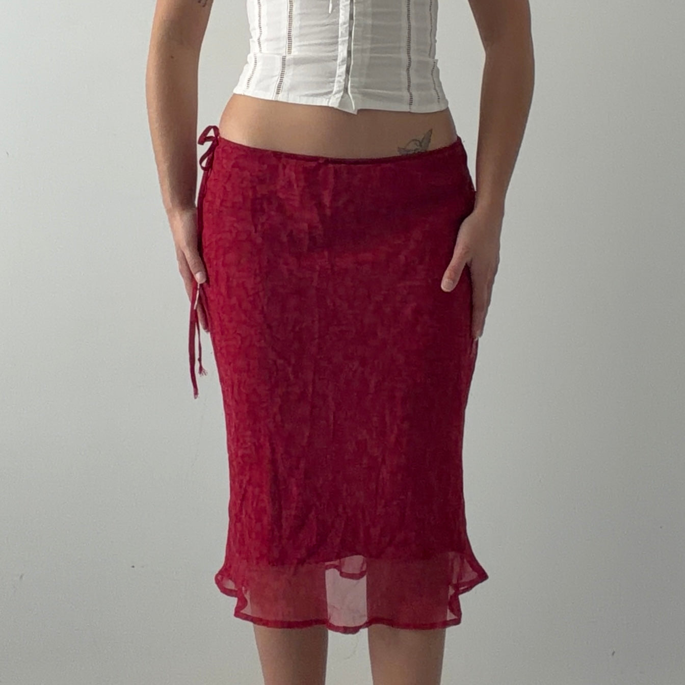 Iz Byer Floral Midi Skirt | 6-8