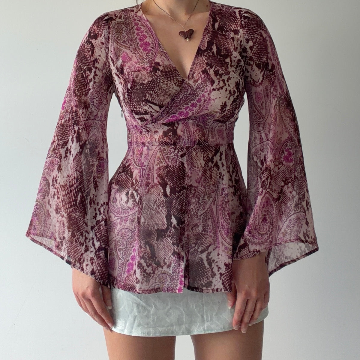 Elsa Baia Bell Sleeve Top | XS-M